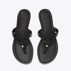 Black leather Tory Burch Miller sandal